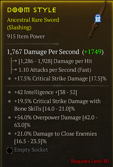 Season 3 - Softcore - Perfect Rare - Sword DOOM STYLE 2