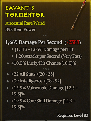 Season 3 - Softcore - Perfect Rare - Wand SAVANT'S TORMENTOR