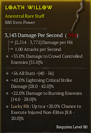 Season 3 - Softcore - Perfect Rare - Staff LOATH WILLOW