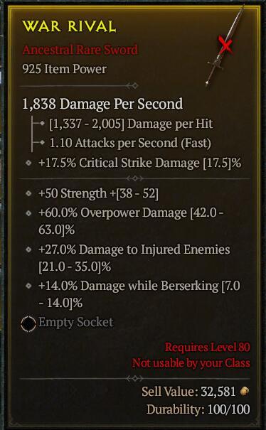 Season 3 - Softcore - Perfect Rare - Sword WAR RIVAL