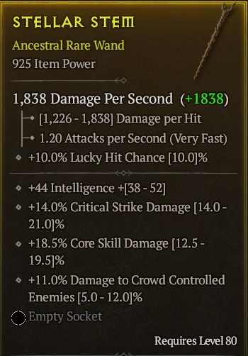 Season 3 - Softcore - Perfect Rare - Wand STELLAR STEM 3