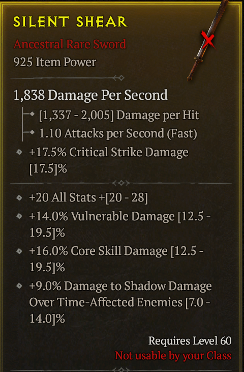 Season 3 - Softcore - Perfect Rare - Sword SILENT SHEAR 3