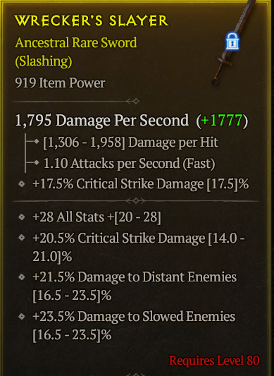 Season 3 - Softcore - Perfect Rare - Sword WRECKER'S SLAYER