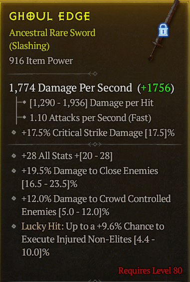 Season 3 - Softcore - Perfect Rare - Sword GHOUL EDGE 2