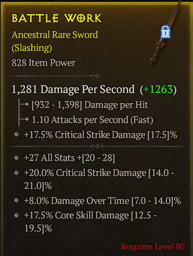 Season 3 - Softcore - Perfect Rare - Sword BATTLE WORK 4