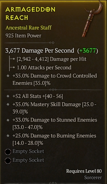 Season 3 - Softcore - Perfect Rare - Staff ARMAGEDDON REACH 2