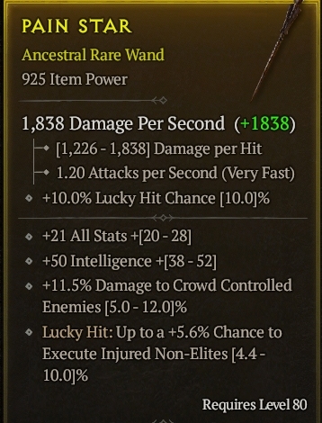 Season 3 - Softcore - Perfect Rare - Wand PAIN STAR 9