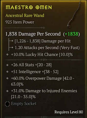 Season 3 - Softcore - Perfect Rare - Wand MAESTRO OMEN 2