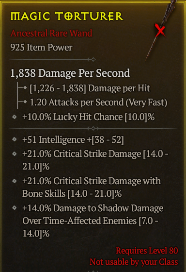 Season 3 - Softcore - Perfect Rare - Wand MAGIC TORTURER