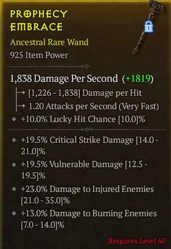 Season 3 - Softcore - Perfect Rare - Wand PROPHECY EMBRACE