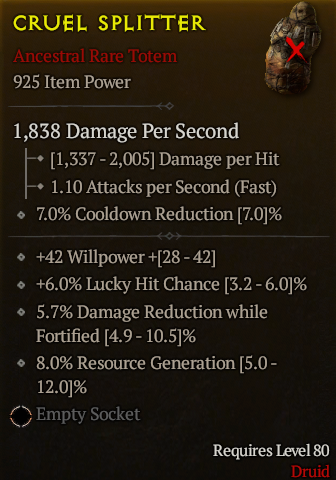 Season 3 - Softcore - Perfect Rare - Totem CRUEL SPLITTER 3