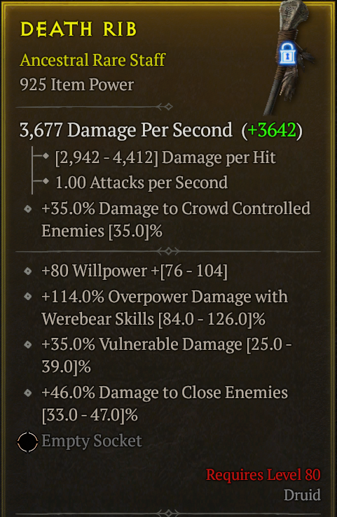 Season 3 - Softcore - Perfect Rare - Staff DEATH RIB