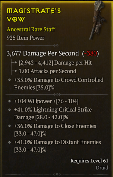 Season 3 - Softcore - Perfect Rare - Staff MAGISTRATE'S VOW