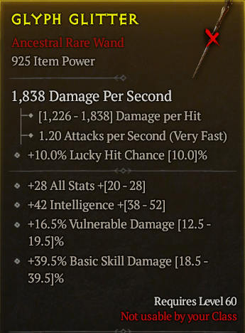Season 3 - Softcore - Perfect Rare - Wand GLYPH GLITTER 3