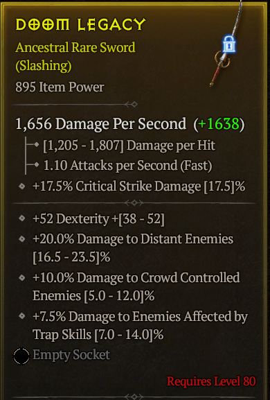 Season 3 - Softcore - Perfect Rare - Sword DOOM LEGACY 7