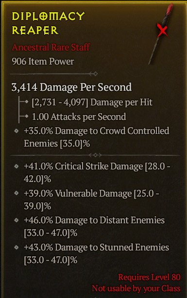 Season 3 - Softcore - Perfect Rare - Staff DIPLOMACY REAPER 2
