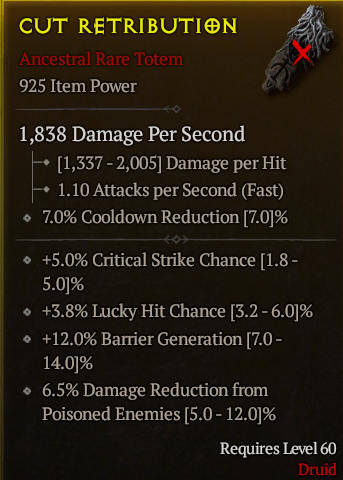 Season 3 - Softcore - Perfect Rare - Totem CUT RETRIBUTION 3