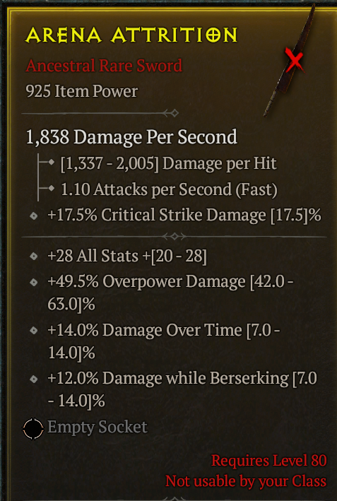 Season 3 - Softcore - Perfect Rare - Sword ARENAATTRITION