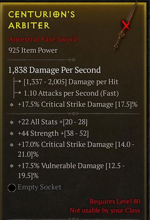 Season 3 - Softcore - Perfect Rare - Sword CENTURION'S ARBITER 2