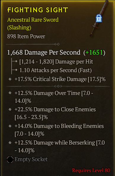 Season 3 - Softcore - Perfect Rare - Sword FIGHTING SIGHT