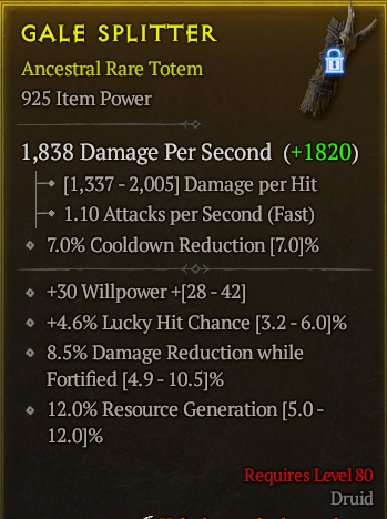 Season 3 - Softcore - Perfect Rare - Totem GALE SPLITTER 2