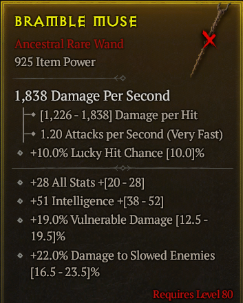 Season 3 - Softcore - Perfect Rare - Wand BRAMBLE MUSE