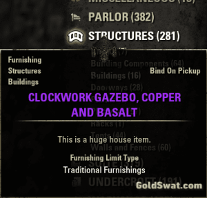 PC-EU-Clockwork Gazebo, Copper and Basalt, 1300 Crowns