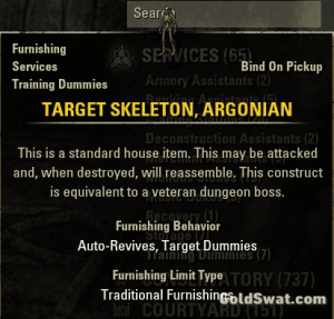 PC-EU-Target Skeleton, Argonian, 1500 Crowns
