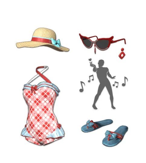 PUBG Checkered Swimsuit Set