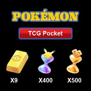 9 Poké Gold, 400 Pack Hourglass, 500 Wonder Hourglass, Global Account