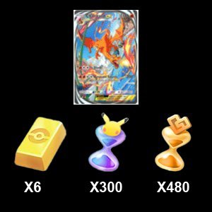 6 Poké Gold, 300 Pack Hourglass, 480 Wonder Hourglass, Must have Reality Card Charizard, Global Account