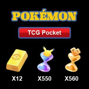 12 Poké Gold, 550 Pack Hourglass, 560 Wonder Hourglass, Global Account