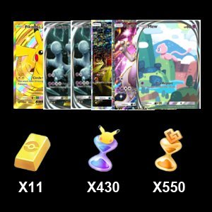 Crown Card Pikachu + 2*Reality Card Mewtwo + Charmander + Mewtwo + Mew