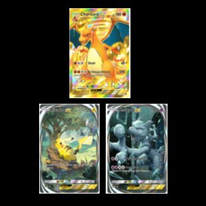 Crown Card Charizard  + Reality Card Mewtwo + Reality Card Pikachu, Global Account